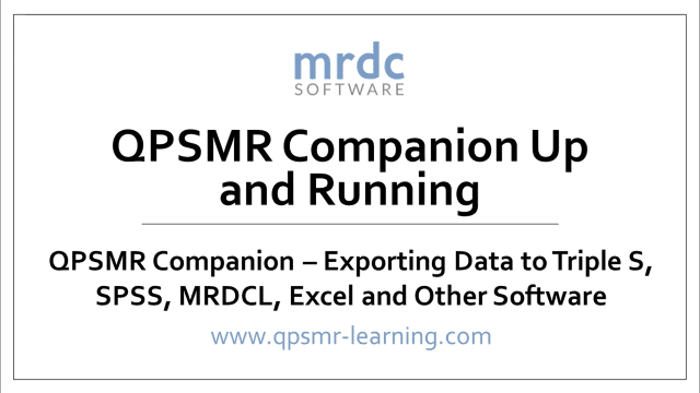 Exporting data to Triple S, SPSS, MRDCL, Excel and other software