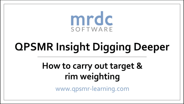How to carry out target and rim weighting