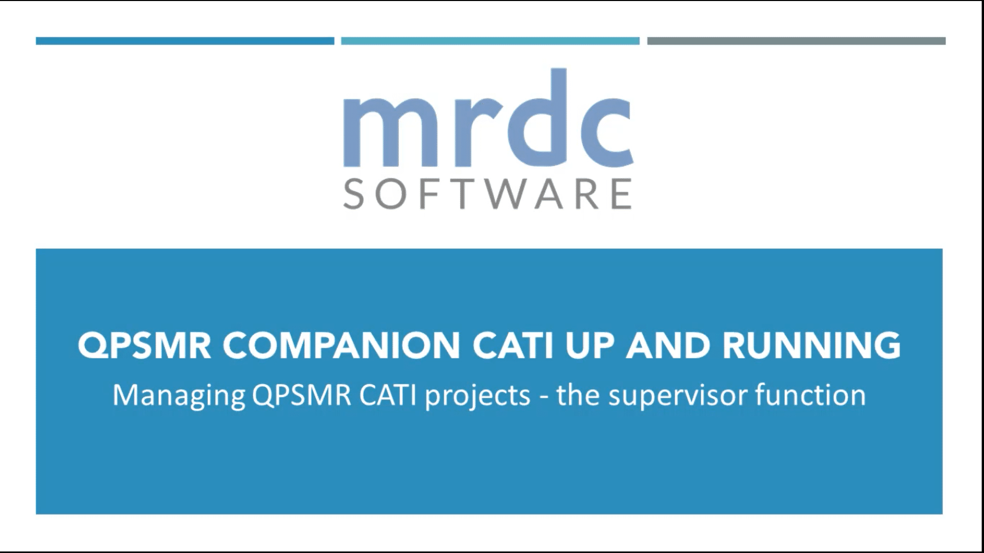 Qpsmr Companion Cati Video 74 Managing Qpsmr Cati Projects The