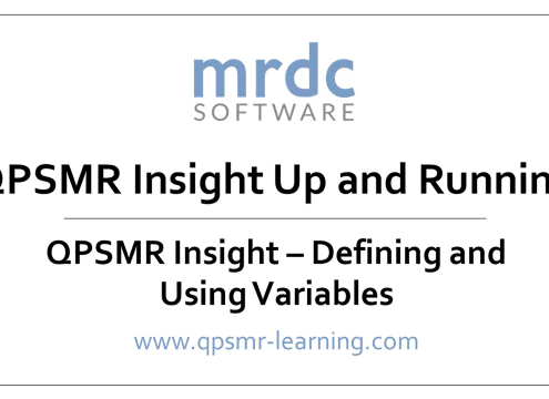 QPSMR Insight Defining and using variables