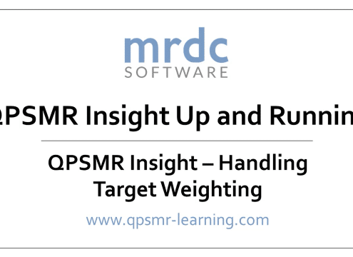 QPSMR Insight Handling target weighting