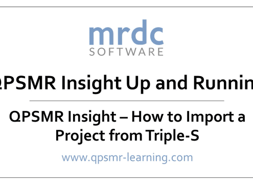 QPSMR Insight How to import a project from Triple S