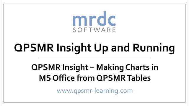 QPSMR Insight Making charts in MS Office from QPSMR tables