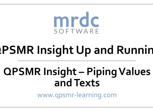 QPSMR Insight Piping values and texts