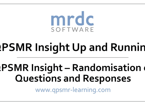 QPSMR Insight Randomisation of Questions and Responses