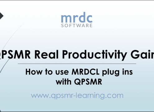 QPSMR Real Productivity Gains: How to use MRDCL plug ins with QPSMR
