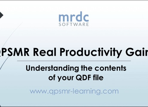 QPSMR Real Productivity Gains: Understanding the contents of your QDF file
