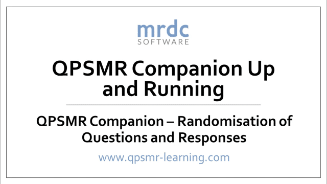 Randomisation of Questions and Responses