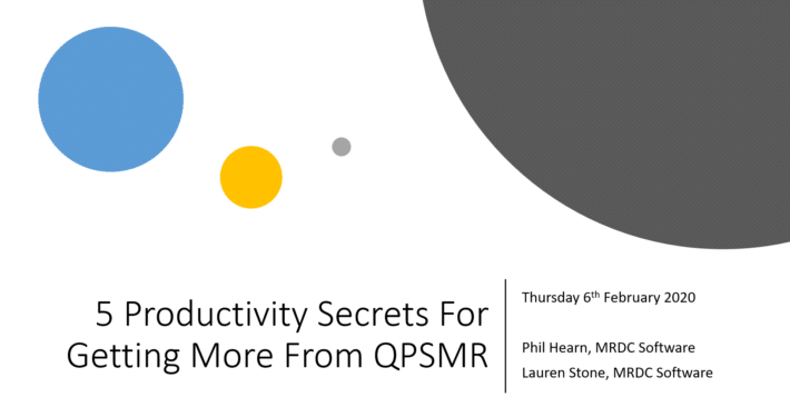 QPSMR Productivity Secrets